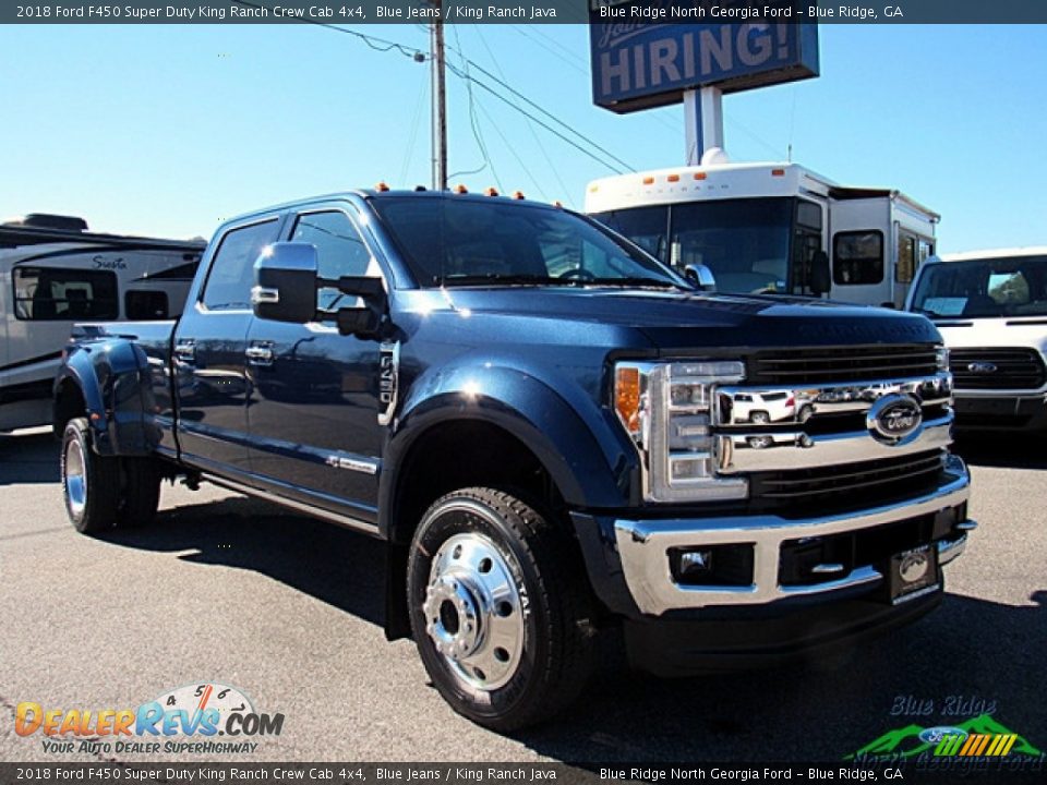 2018 Ford F450 Super Duty King Ranch Crew Cab 4x4 Blue Jeans / King Ranch Java Photo #7