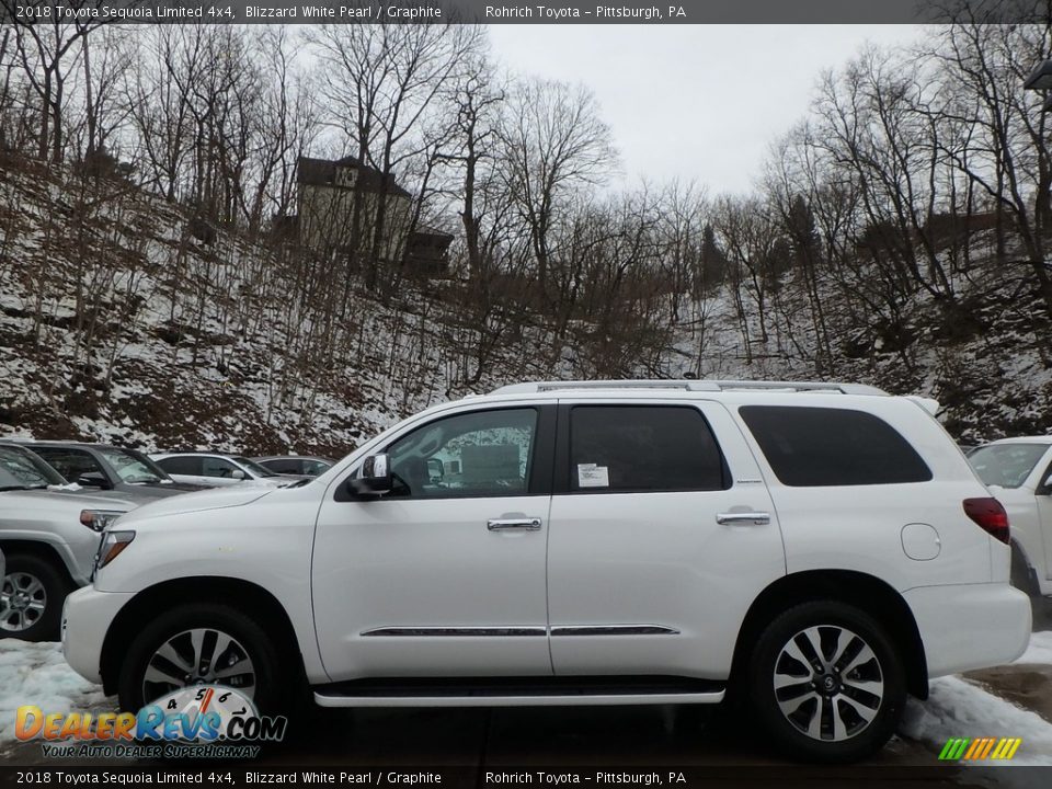2018 Toyota Sequoia Limited 4x4 Blizzard White Pearl / Graphite Photo #3