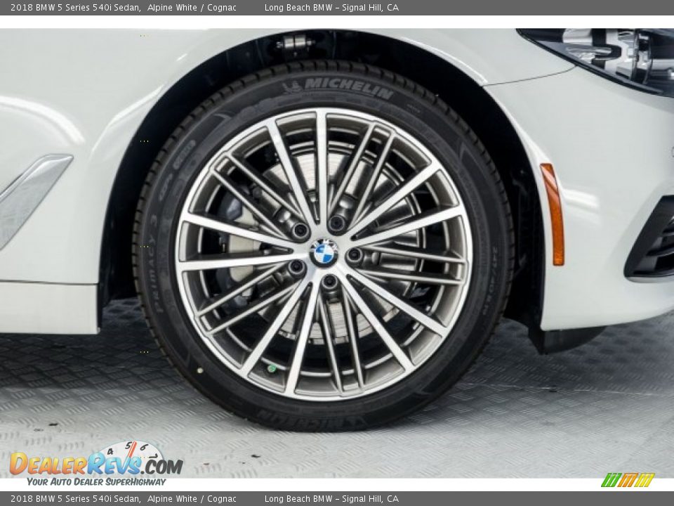 2018 BMW 5 Series 540i Sedan Alpine White / Cognac Photo #9