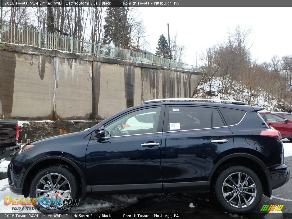 2018 Toyota RAV4 Limited AWD Electric Storm Blue / Black Photo #3