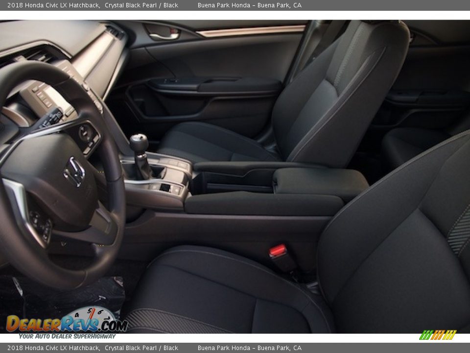 2018 Honda Civic LX Hatchback Crystal Black Pearl / Black Photo #7