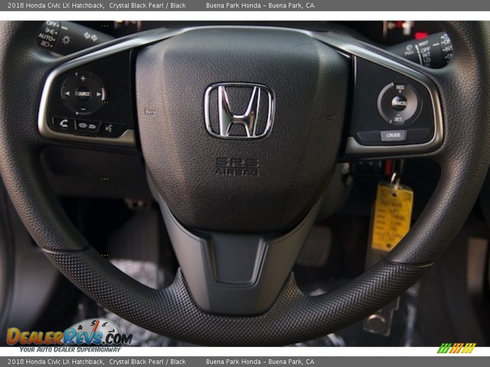 2018 Honda Civic LX Hatchback Crystal Black Pearl / Black Photo #8