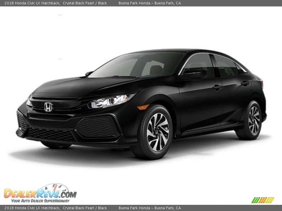 2018 Honda Civic LX Hatchback Crystal Black Pearl / Black Photo #16
