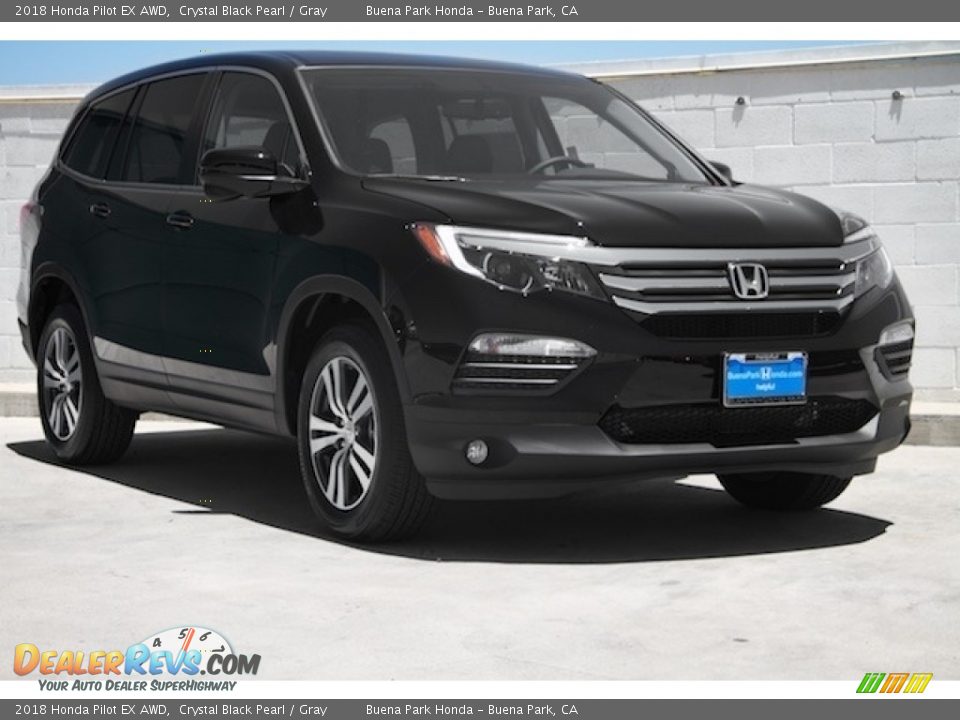 2018 Honda Pilot EX AWD Crystal Black Pearl / Gray Photo #1