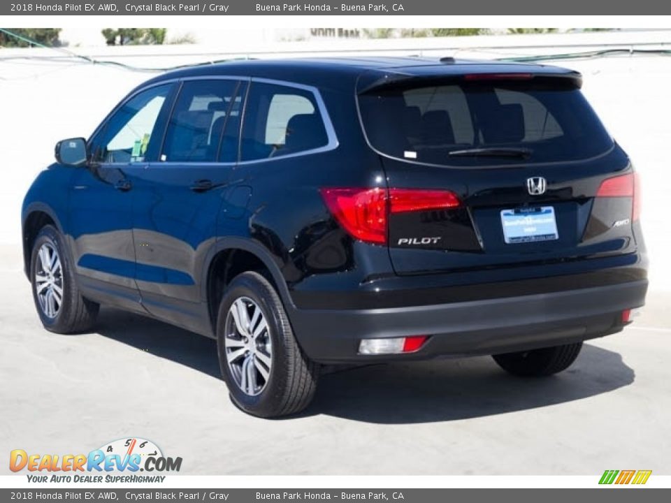 2018 Honda Pilot EX AWD Crystal Black Pearl / Gray Photo #2