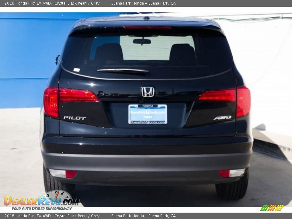 2018 Honda Pilot EX AWD Crystal Black Pearl / Gray Photo #3