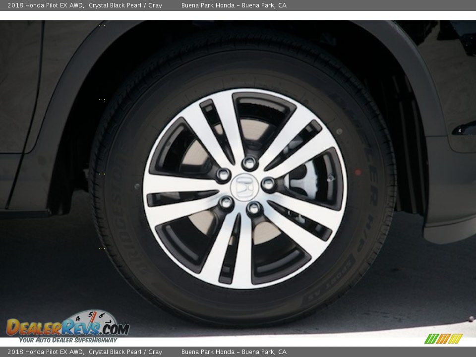 2018 Honda Pilot EX AWD Crystal Black Pearl / Gray Photo #6