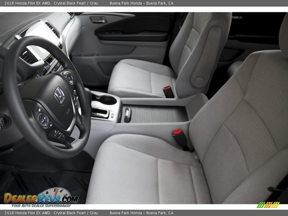 2018 Honda Pilot EX AWD Crystal Black Pearl / Gray Photo #10