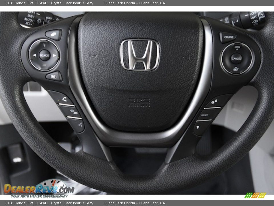 2018 Honda Pilot EX AWD Crystal Black Pearl / Gray Photo #11