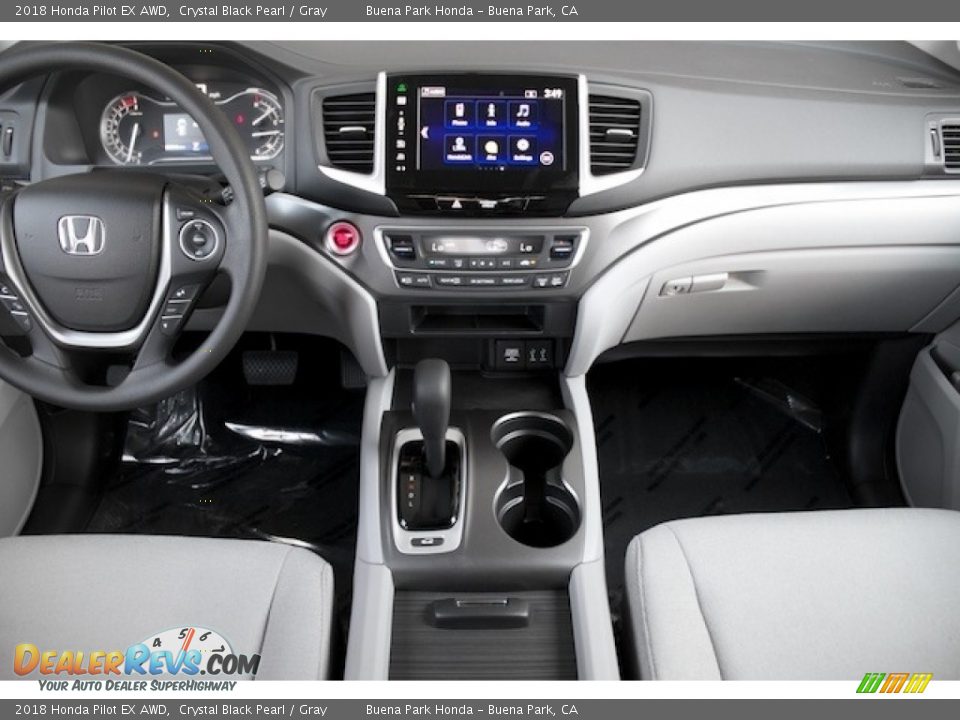 2018 Honda Pilot EX AWD Crystal Black Pearl / Gray Photo #14