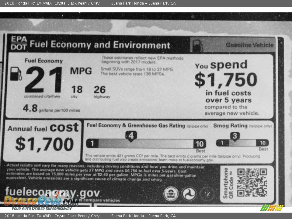 2018 Honda Pilot EX AWD Crystal Black Pearl / Gray Photo #32