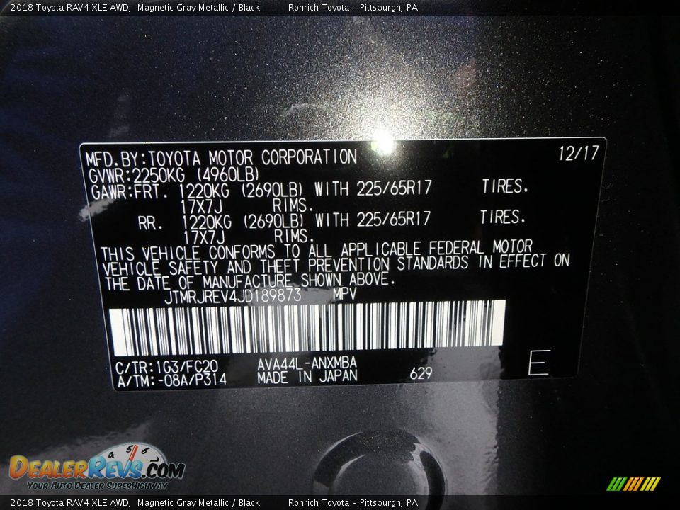 2018 Toyota RAV4 XLE AWD Magnetic Gray Metallic / Black Photo #10