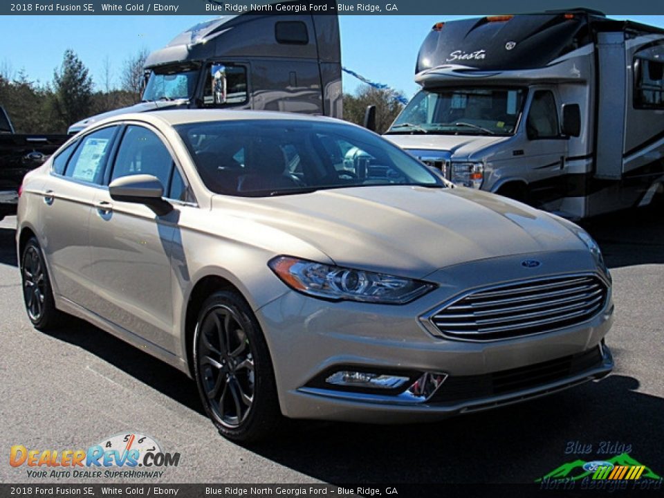 2018 Ford Fusion SE White Gold / Ebony Photo #7