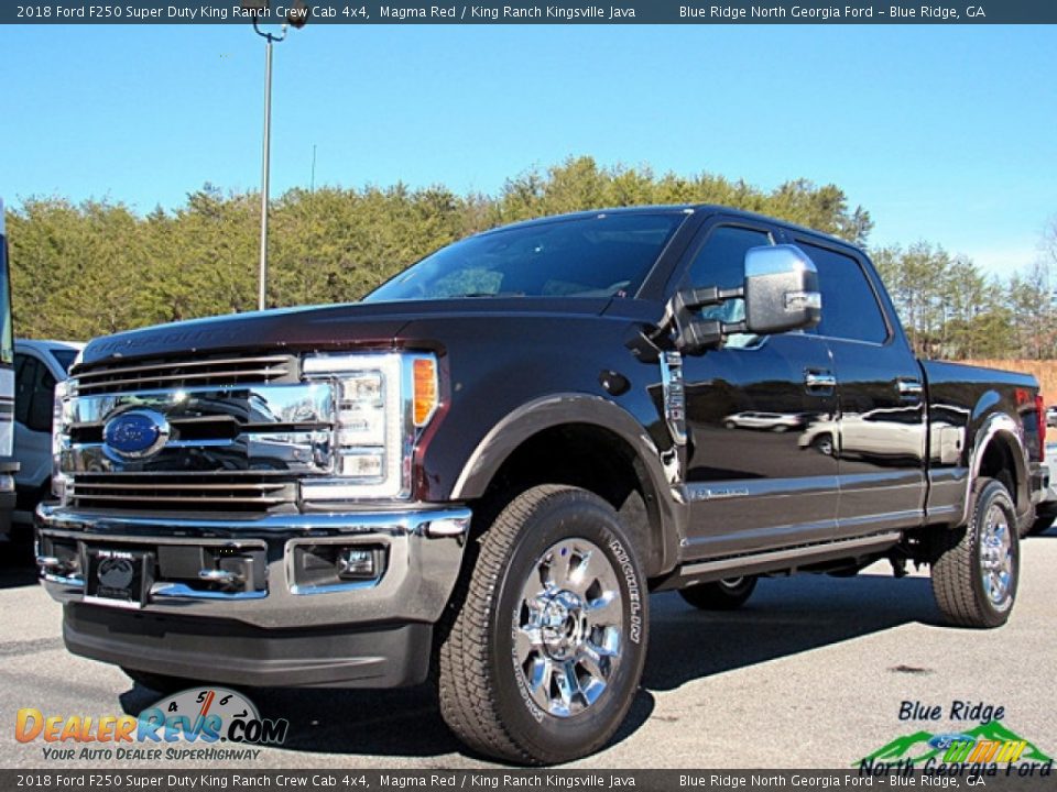 2018 Ford F250 Super Duty King Ranch Crew Cab 4x4 Magma Red / King Ranch Kingsville Java Photo #1
