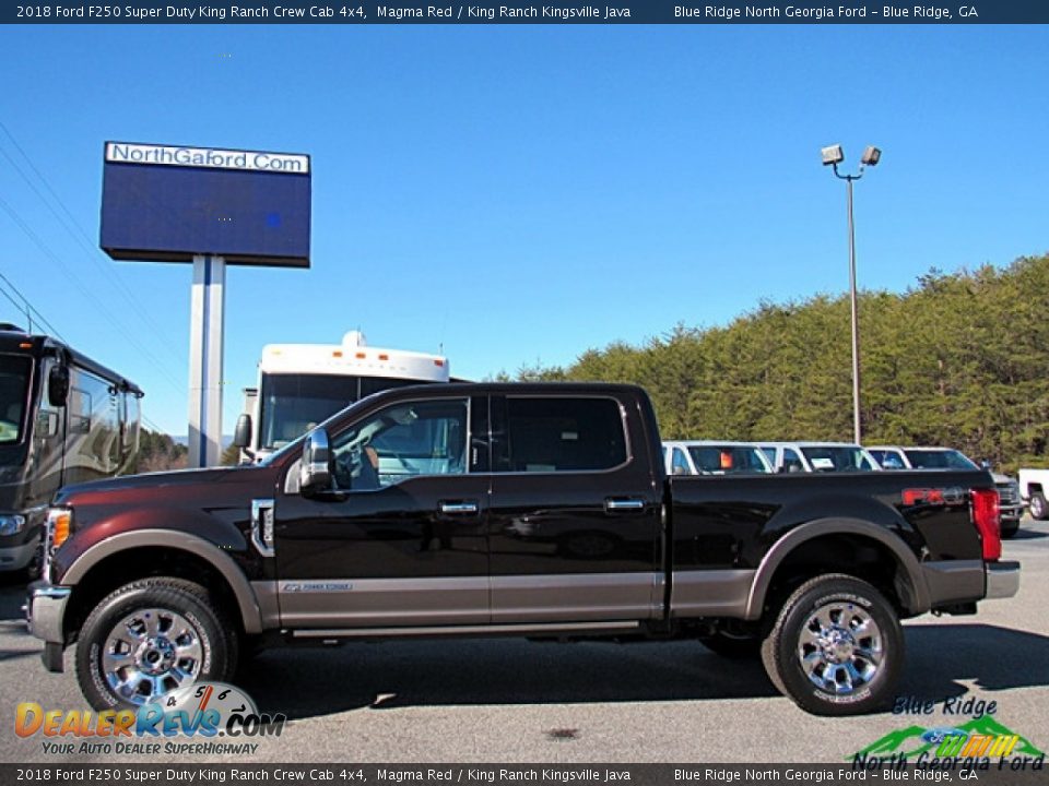 2018 Ford F250 Super Duty King Ranch Crew Cab 4x4 Magma Red / King Ranch Kingsville Java Photo #2