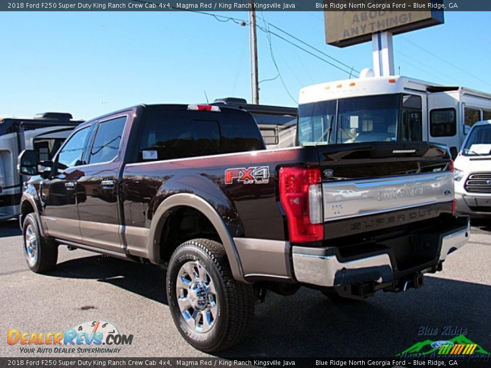 2018 Ford F250 Super Duty King Ranch Crew Cab 4x4 Magma Red / King Ranch Kingsville Java Photo #3