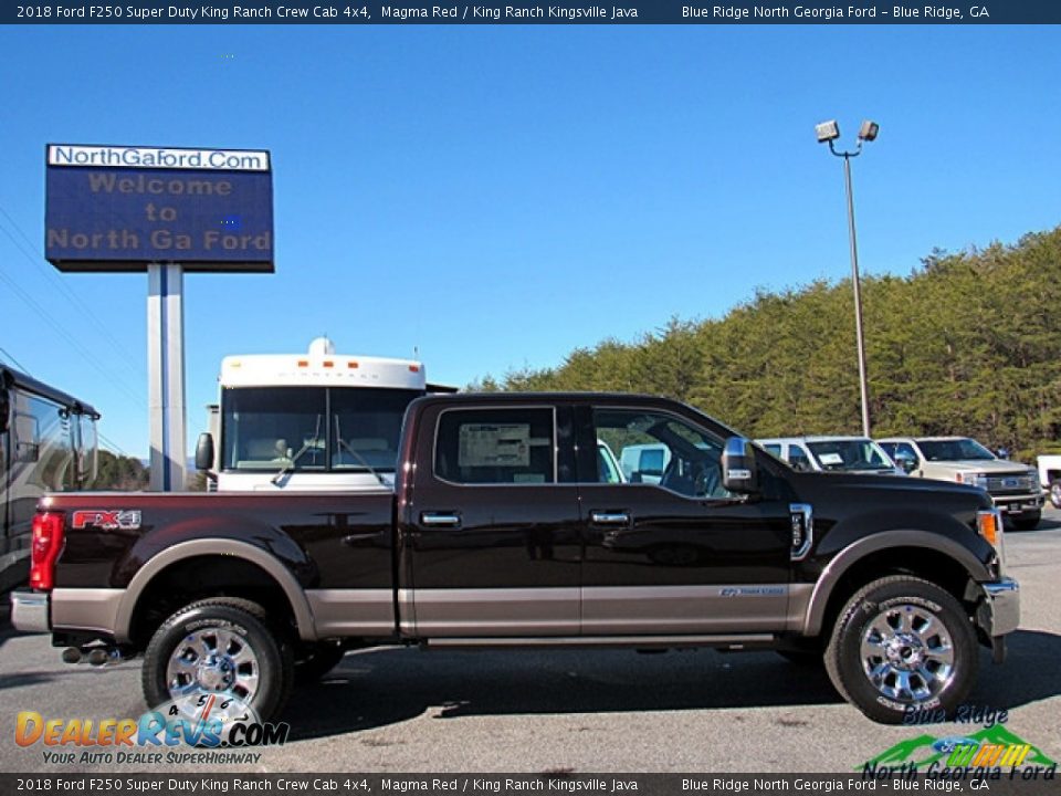 2018 Ford F250 Super Duty King Ranch Crew Cab 4x4 Magma Red / King Ranch Kingsville Java Photo #6
