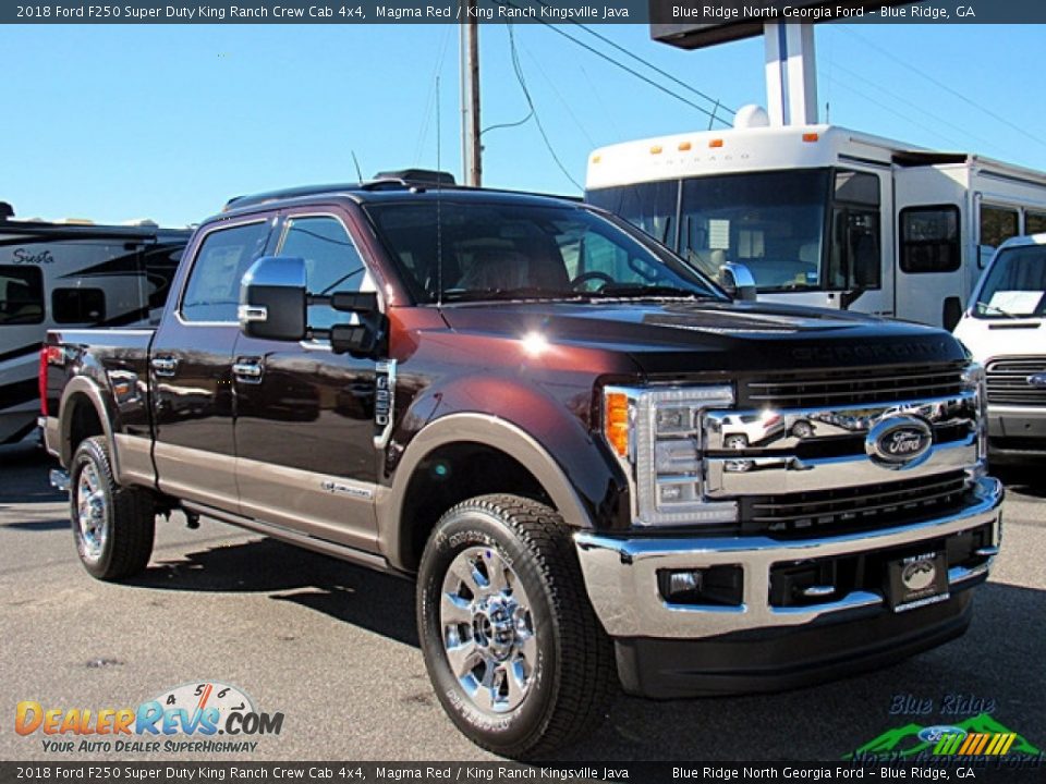 2018 Ford F250 Super Duty King Ranch Crew Cab 4x4 Magma Red / King Ranch Kingsville Java Photo #7