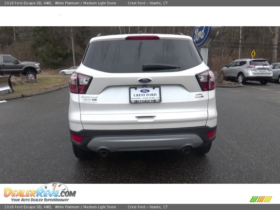 2018 Ford Escape SEL 4WD White Platinum / Medium Light Stone Photo #6