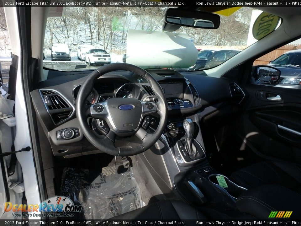 2013 Ford Escape Titanium 2.0L EcoBoost 4WD White Platinum Metallic Tri-Coat / Charcoal Black Photo #14