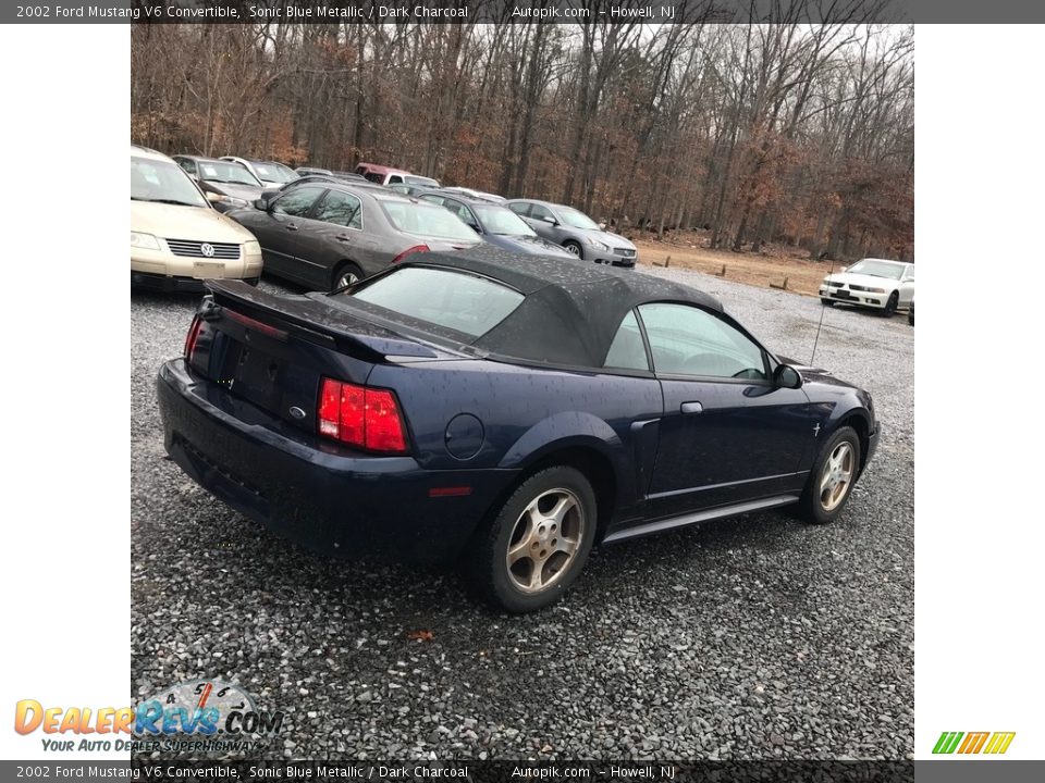 2002 Ford Mustang V6 Convertible Sonic Blue Metallic / Dark Charcoal Photo #8