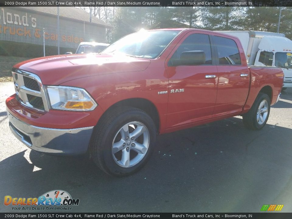 2009 Dodge Ram 1500 SLT Crew Cab 4x4 Flame Red / Dark Slate/Medium Graystone Photo #2