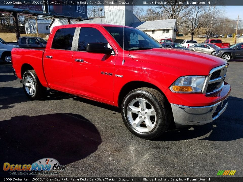 2009 Dodge Ram 1500 SLT Crew Cab 4x4 Flame Red / Dark Slate/Medium Graystone Photo #9