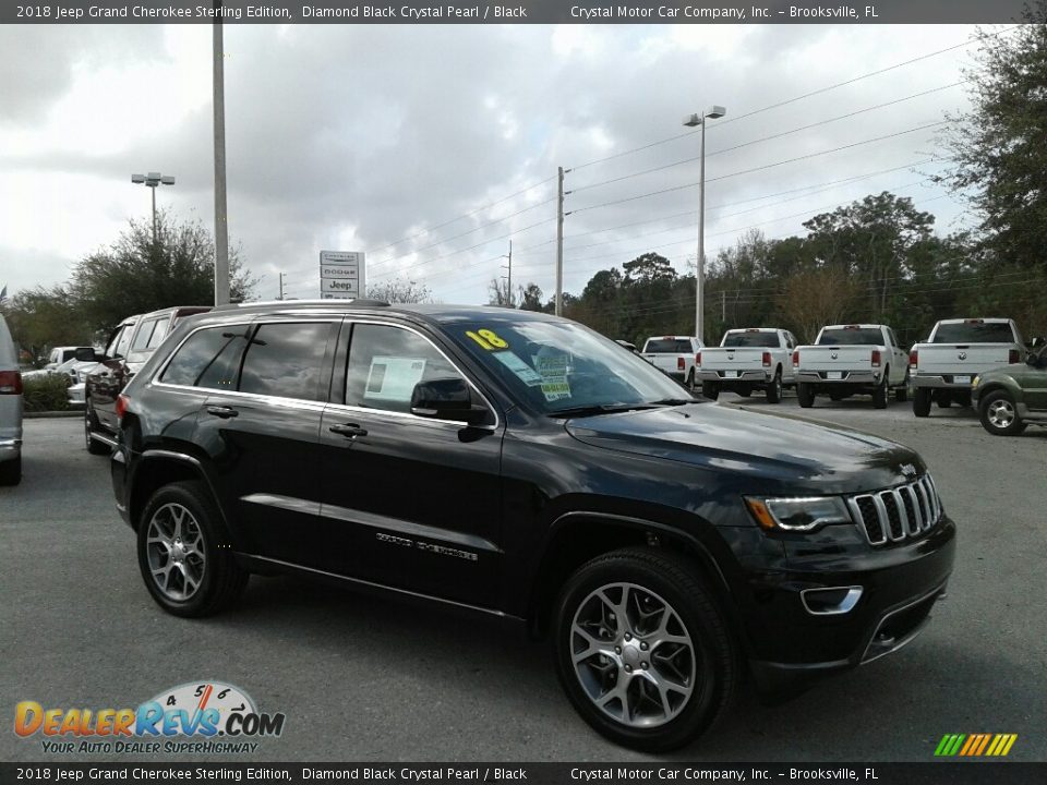 2018 Jeep Grand Cherokee Sterling Edition Diamond Black Crystal Pearl / Black Photo #6