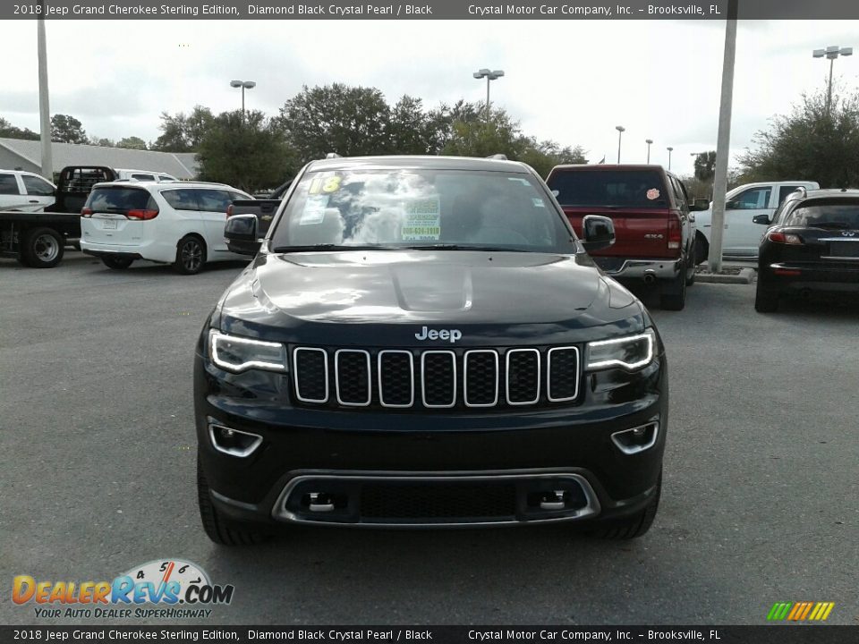 2018 Jeep Grand Cherokee Sterling Edition Diamond Black Crystal Pearl / Black Photo #7