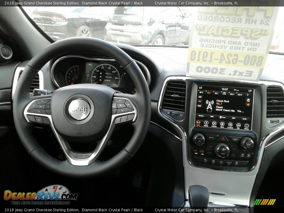 2018 Jeep Grand Cherokee Sterling Edition Diamond Black Crystal Pearl / Black Photo #14