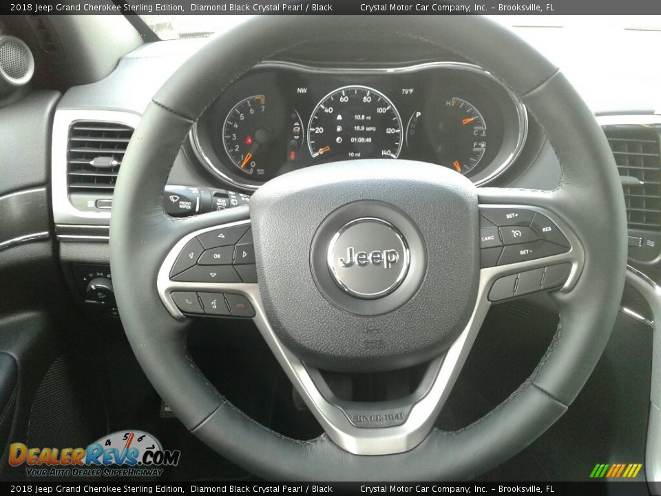 2018 Jeep Grand Cherokee Sterling Edition Diamond Black Crystal Pearl / Black Photo #15