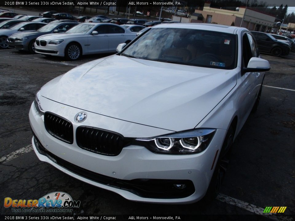 2018 BMW 3 Series 330i xDrive Sedan Alpine White / Cognac Photo #8