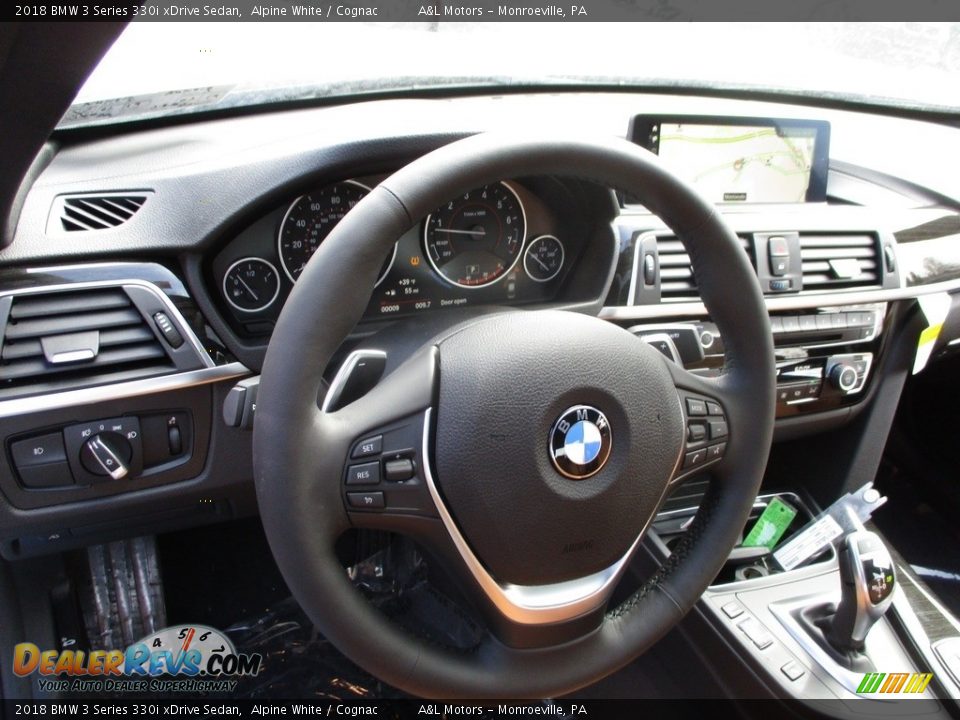 2018 BMW 3 Series 330i xDrive Sedan Alpine White / Cognac Photo #15