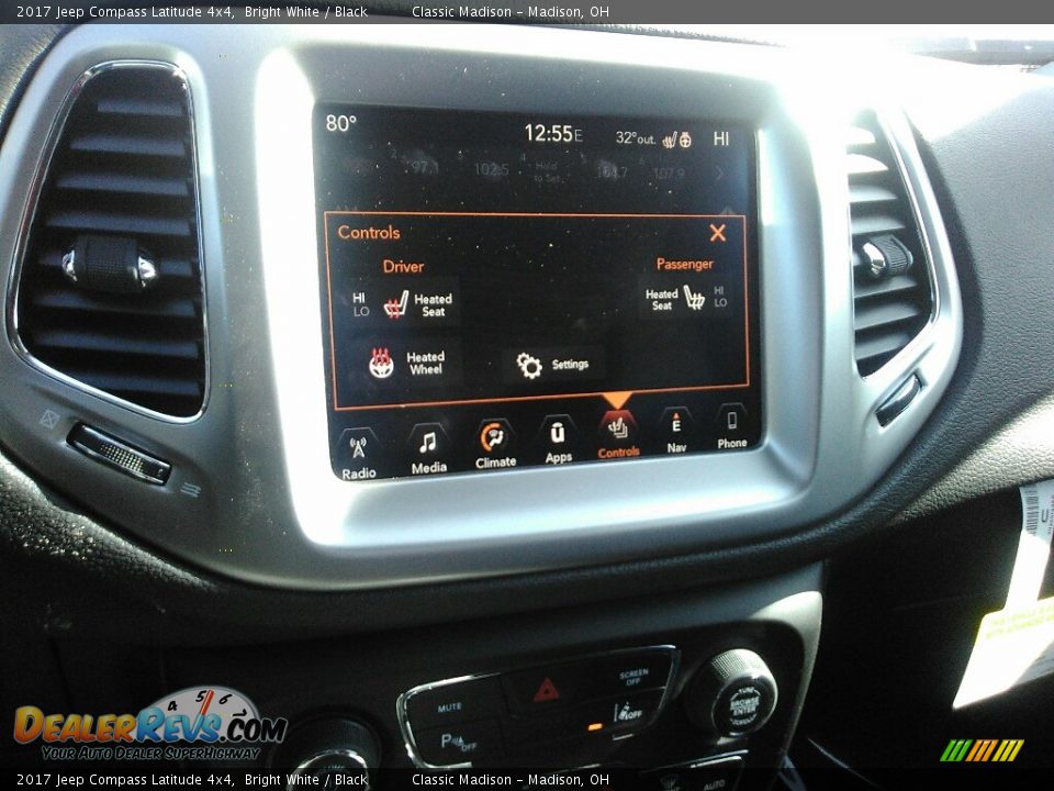 2017 Jeep Compass Latitude 4x4 Bright White / Black Photo #13