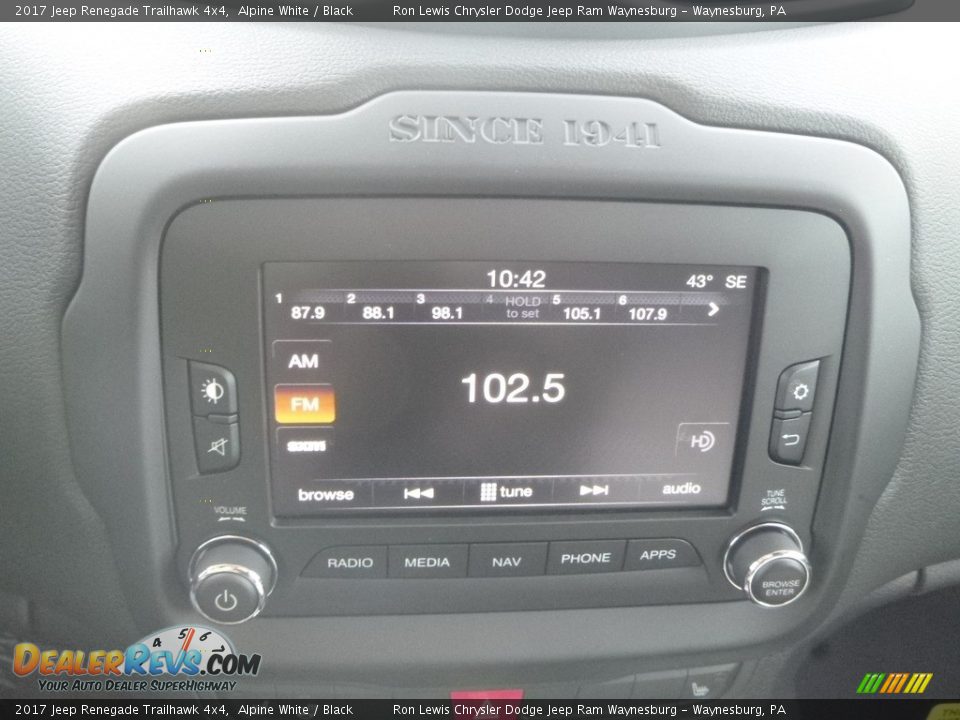 2017 Jeep Renegade Trailhawk 4x4 Alpine White / Black Photo #16