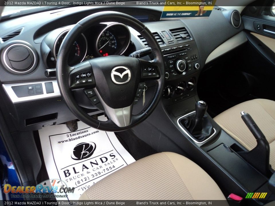 2012 Mazda MAZDA3 i Touring 4 Door Indigo Lights Mica / Dune Beige Photo #11