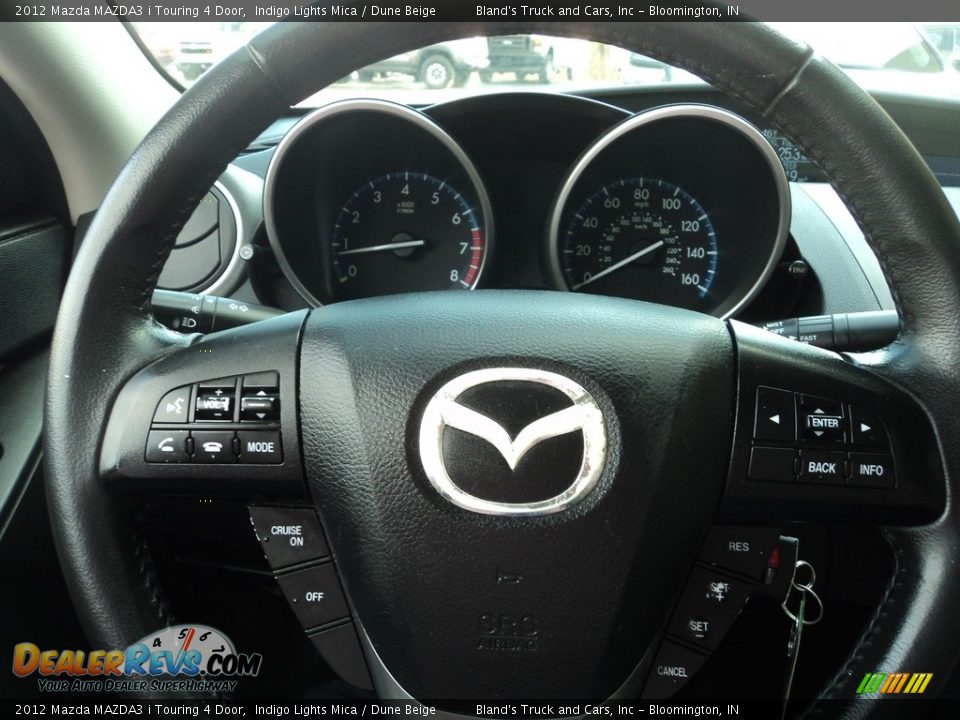 2012 Mazda MAZDA3 i Touring 4 Door Indigo Lights Mica / Dune Beige Photo #12