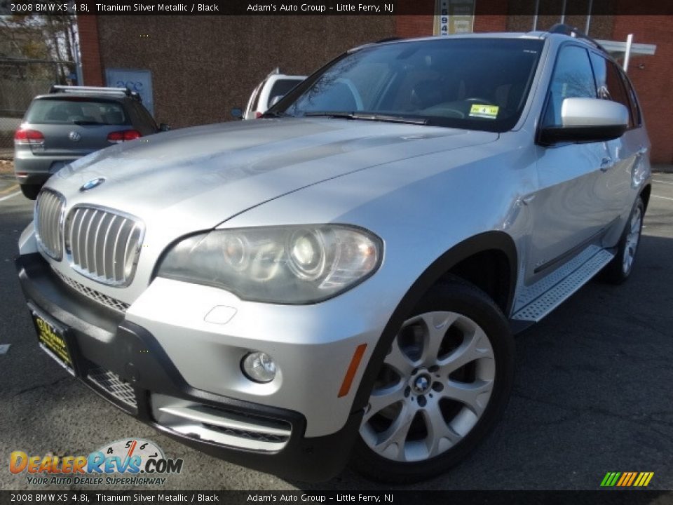 2008 BMW X5 4.8i Titanium Silver Metallic / Black Photo #1