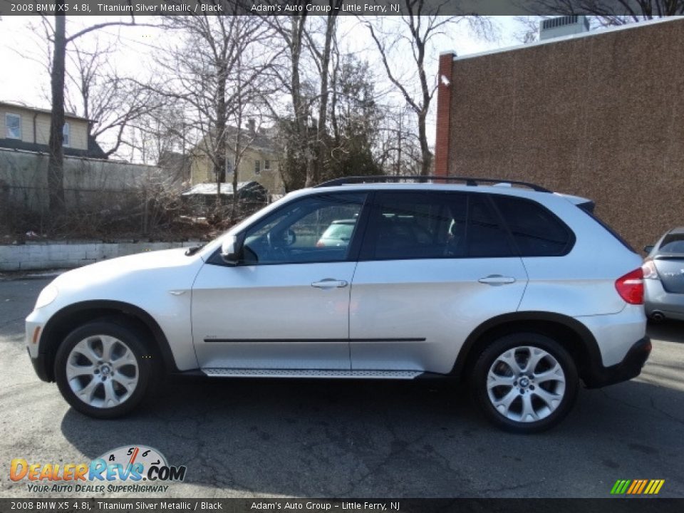 2008 BMW X5 4.8i Titanium Silver Metallic / Black Photo #2