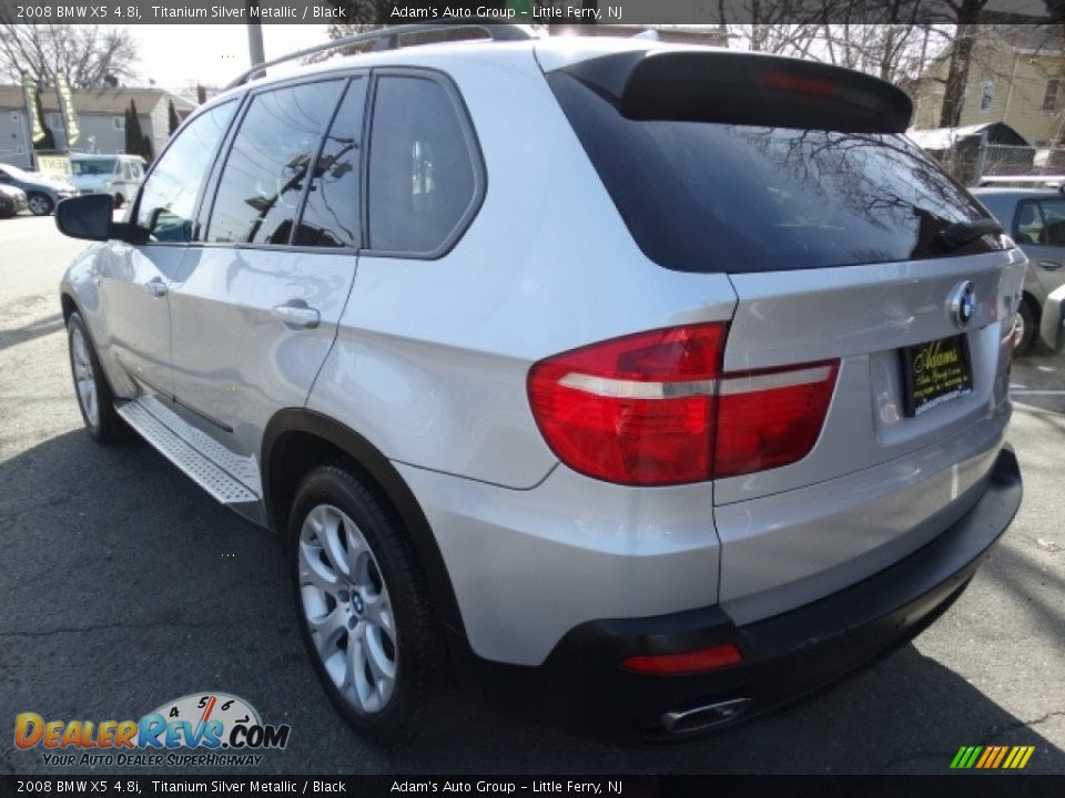 2008 BMW X5 4.8i Titanium Silver Metallic / Black Photo #3