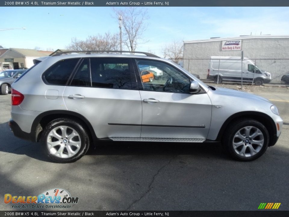 2008 BMW X5 4.8i Titanium Silver Metallic / Black Photo #6