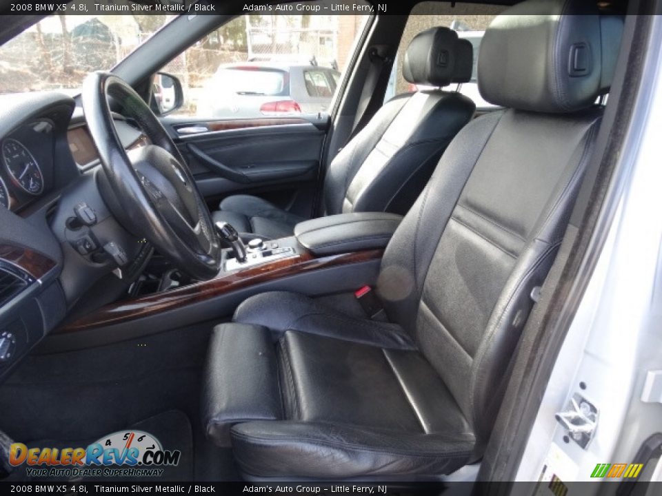 2008 BMW X5 4.8i Titanium Silver Metallic / Black Photo #14