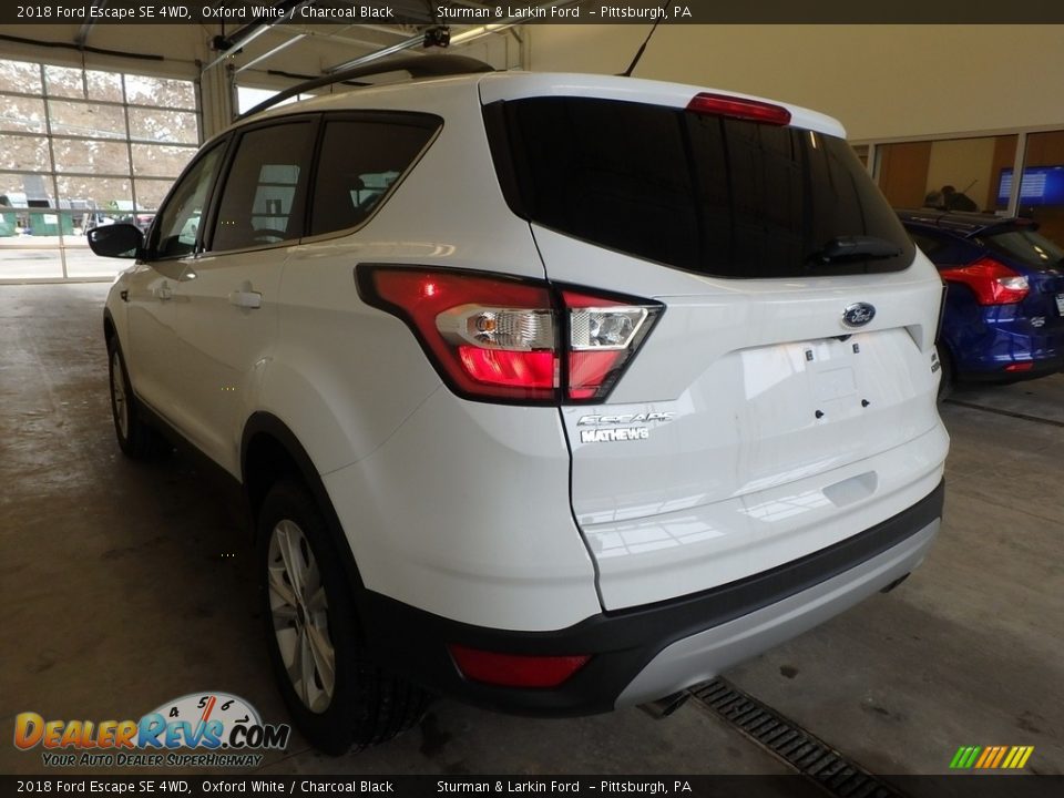 2018 Ford Escape SE 4WD Oxford White / Charcoal Black Photo #3