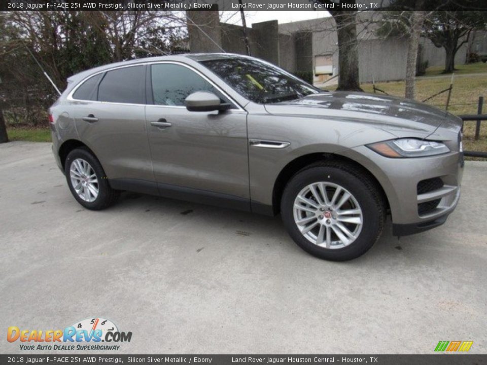 2018 Jaguar F-PACE 25t AWD Prestige Silicon Silver Metallic / Ebony Photo #1