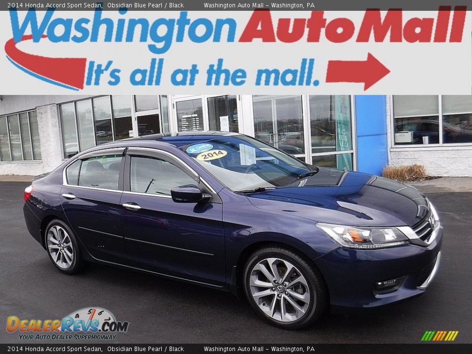 2014 Honda Accord Sport Sedan Obsidian Blue Pearl / Black Photo #1