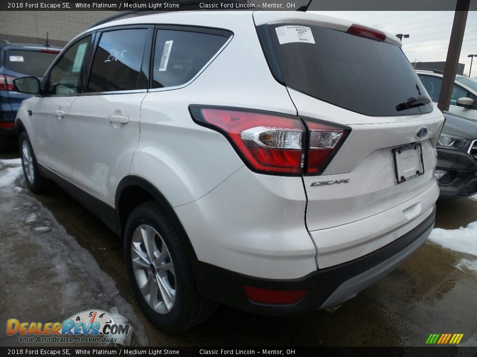 2018 Ford Escape SE White Platinum / Medium Light Stone Photo #2