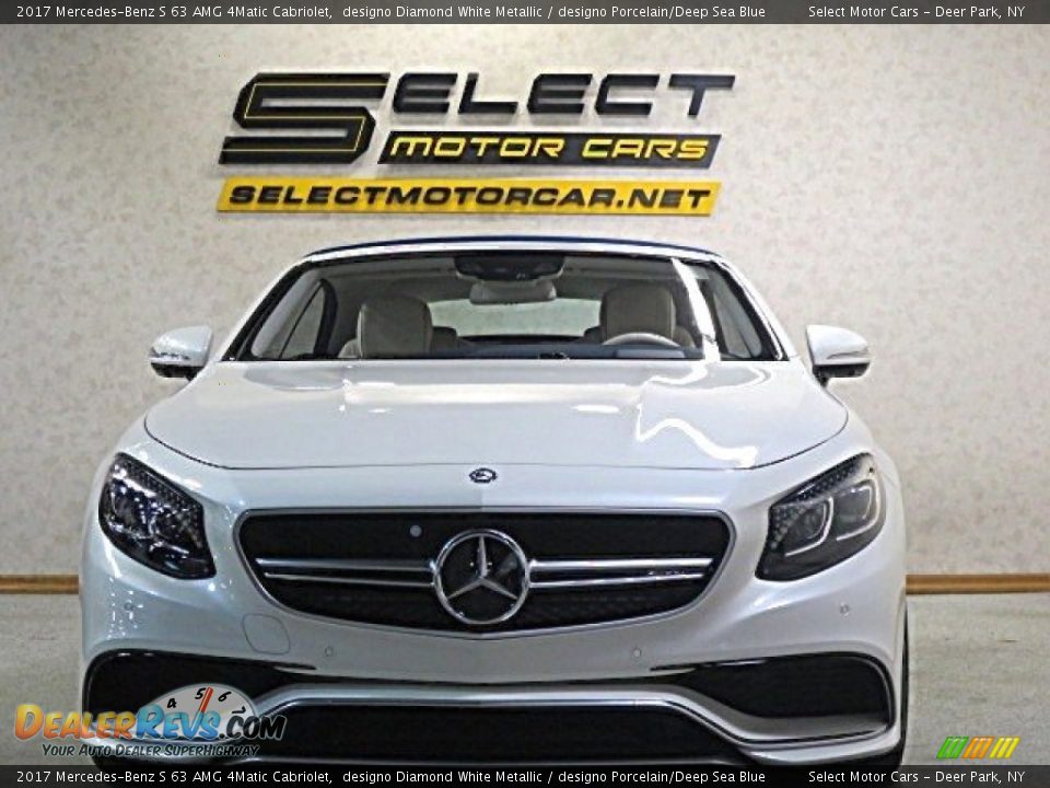 2017 Mercedes-Benz S 63 AMG 4Matic Cabriolet designo Diamond White Metallic / designo Porcelain/Deep Sea Blue Photo #2