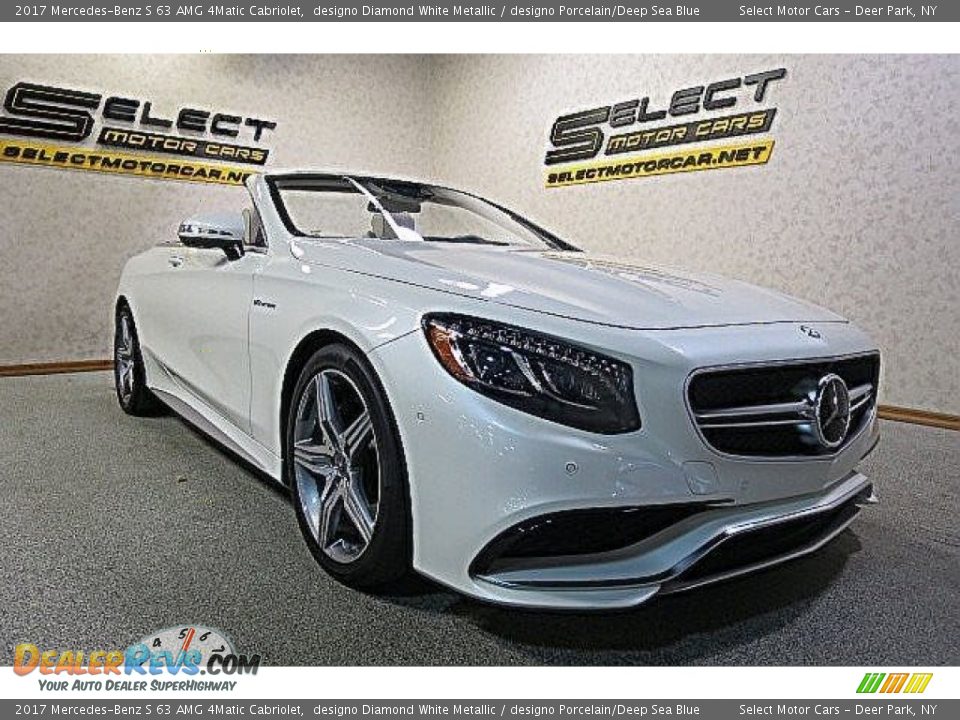 2017 Mercedes-Benz S 63 AMG 4Matic Cabriolet designo Diamond White Metallic / designo Porcelain/Deep Sea Blue Photo #10