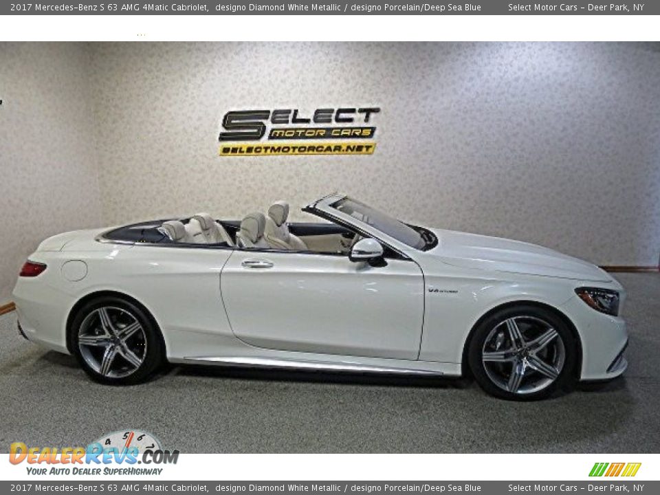 2017 Mercedes-Benz S 63 AMG 4Matic Cabriolet designo Diamond White Metallic / designo Porcelain/Deep Sea Blue Photo #11