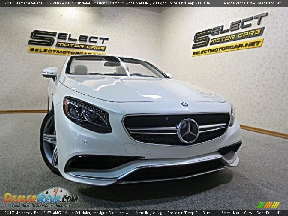 2017 Mercedes-Benz S 63 AMG 4Matic Cabriolet designo Diamond White Metallic / designo Porcelain/Deep Sea Blue Photo #13